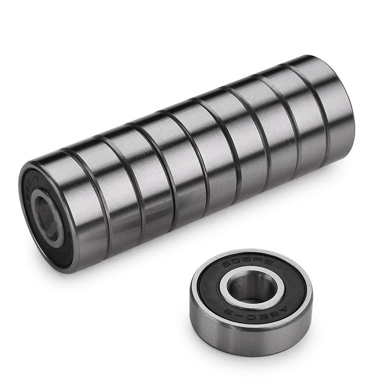 Z-FIRST Precision 608 RS ABEC 9 Bearings for Scooters,Longboards and Skateboards (Pack of 10 PCS) (Black) - Image 1